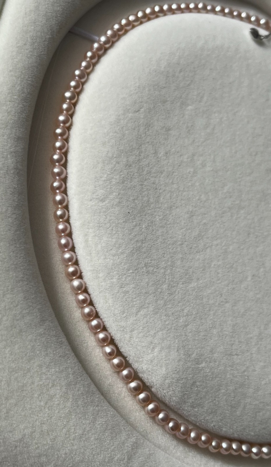 GRC 5 Star Light Purple Orange Pearl Necklace 3mm 4mm Seed Pearl Metallic 925