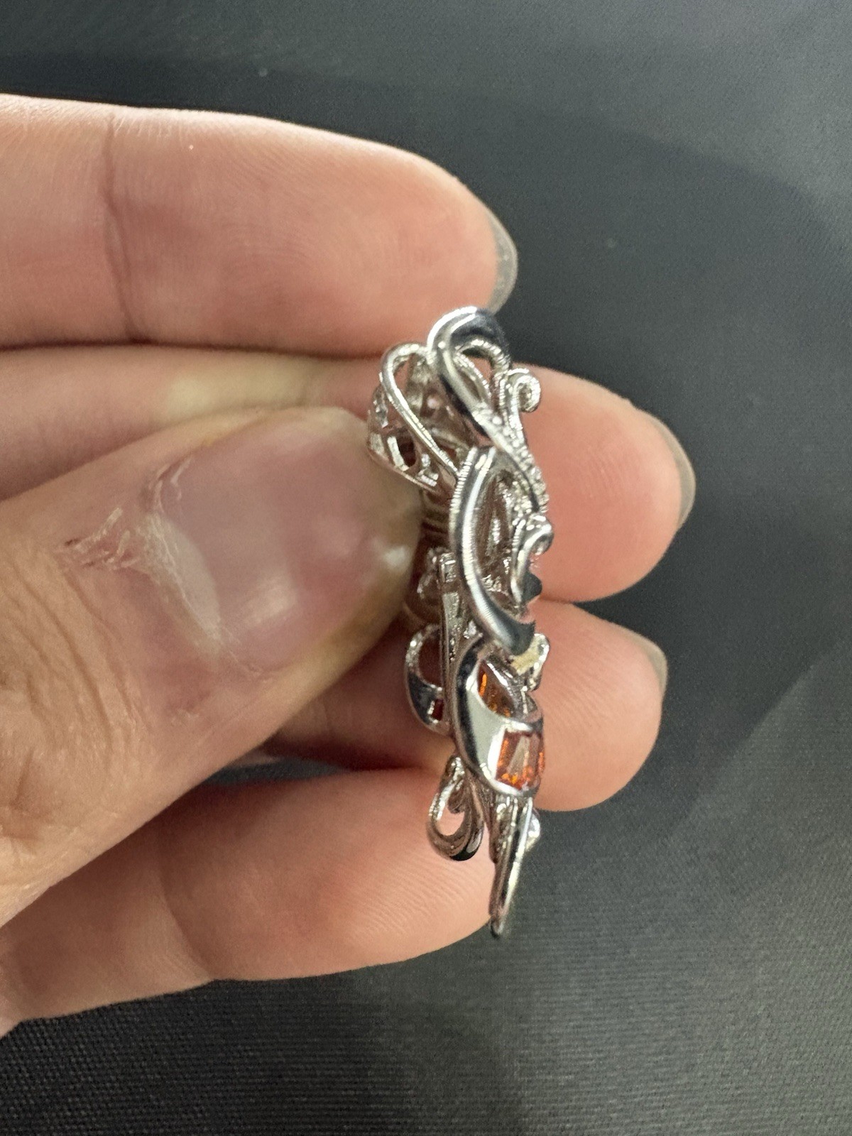 925 Silver Butterfly Pendant with Crystals