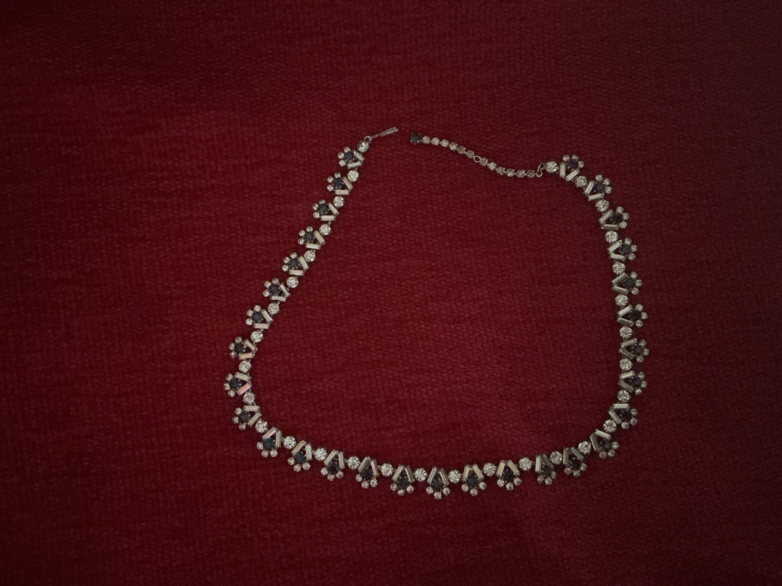Silver Tone Tennis Necklace with Clear Prong Set Stones, 17 Inch