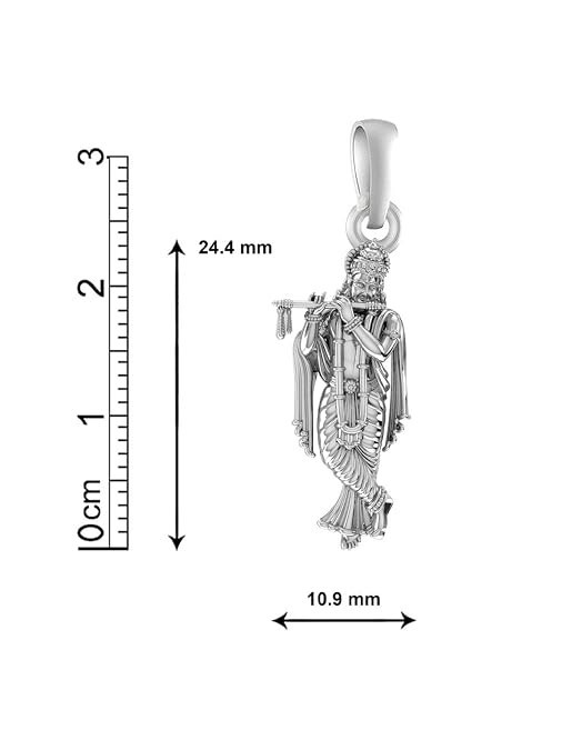 925 Sterling Silver Lord Krishna Pendant Hindu Religious Charm for Men & Women