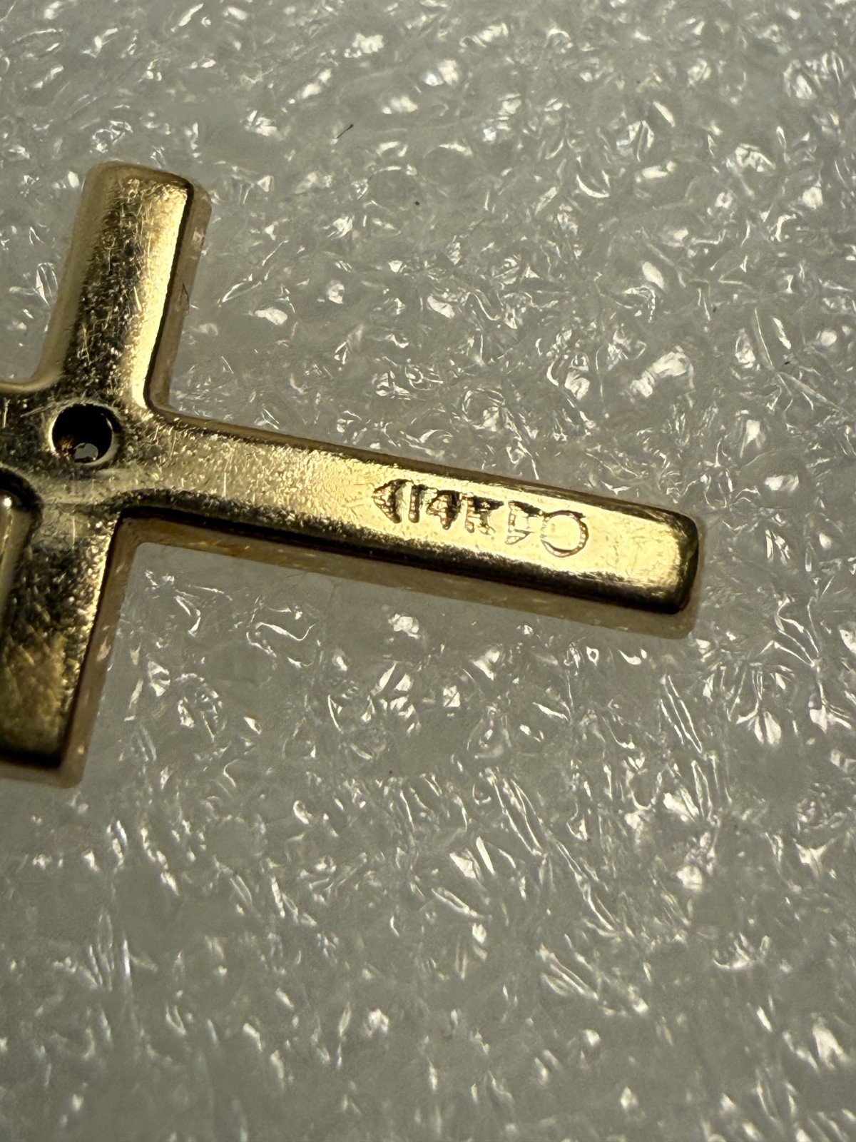 Vintage 14k Yellow & White Gold Cross Pendant