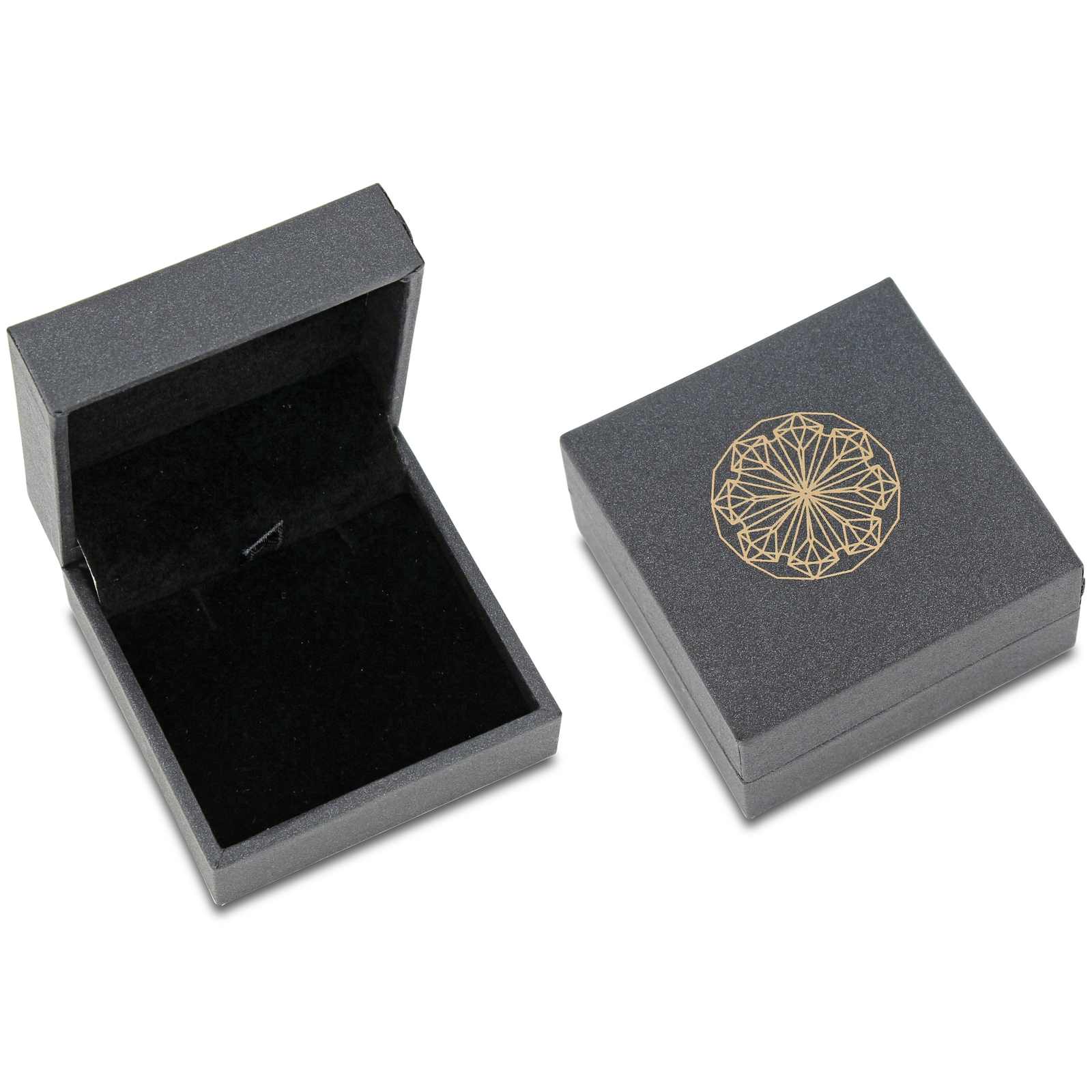 Amour 10k White Gold 1/2CT TDW Black Diamond Solitaire Pendant with Chain