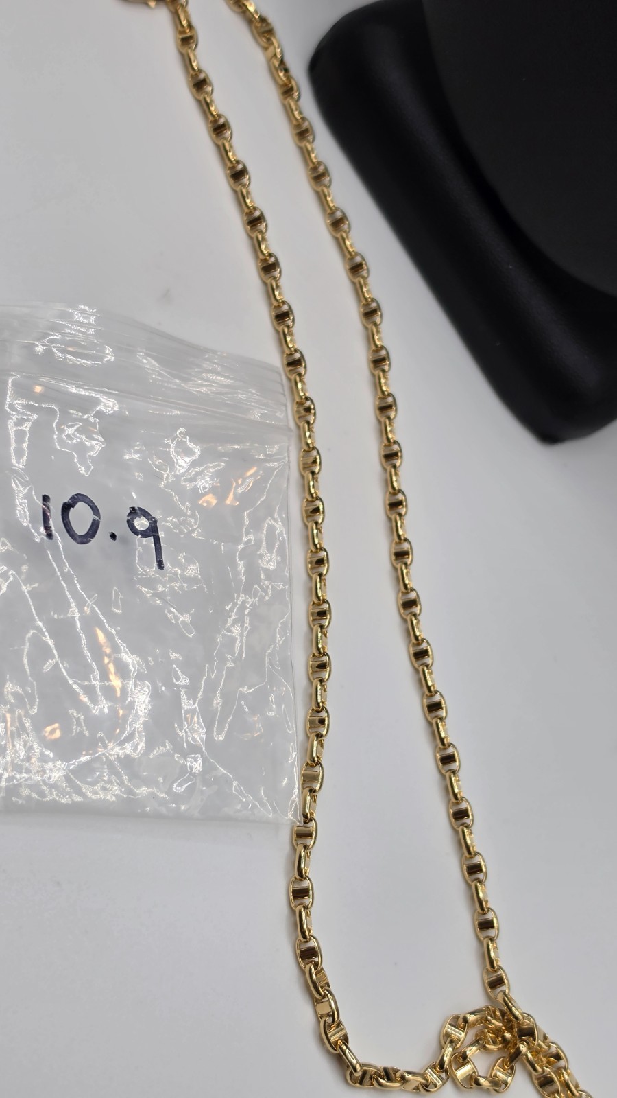 18K Yellow Gold Mariner Link Chain Necklace 65cm 26in Solid Gold 10.90g