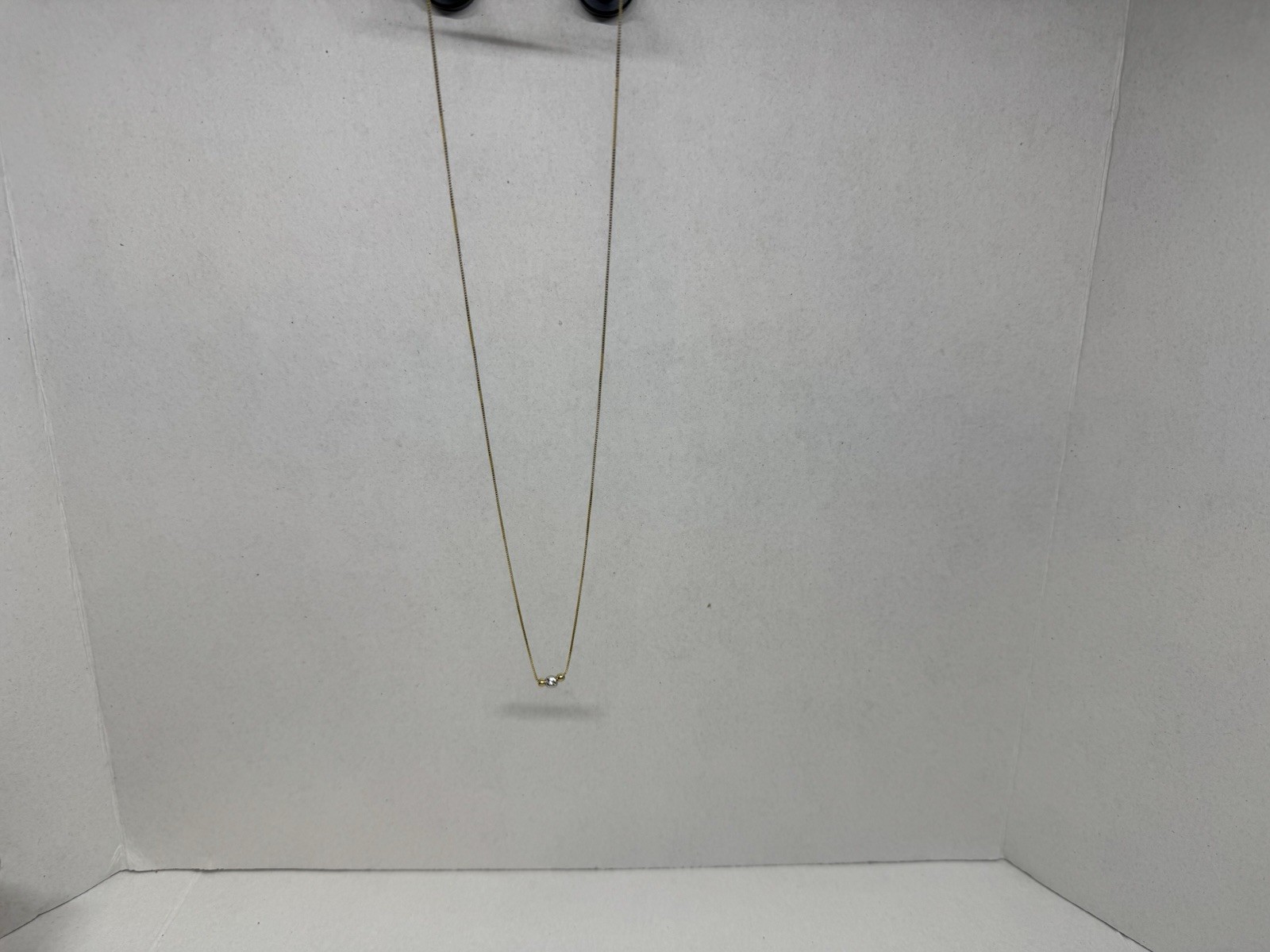 VINTAGE 14k Yellow & White Gold Central Pendant Necklace 1.28g 16″