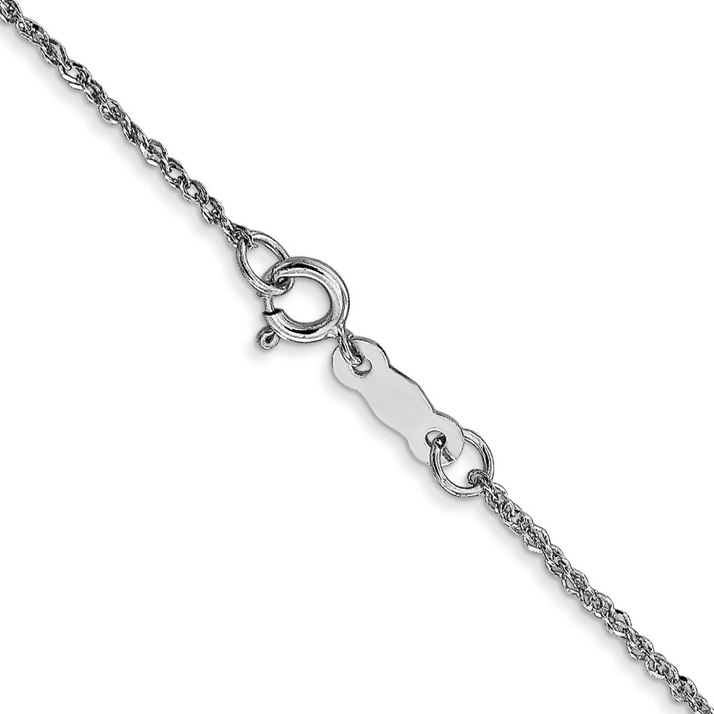14K White Gold 1.1mm Ropa Chain Necklace with Spring Ring Clasp 22 In
