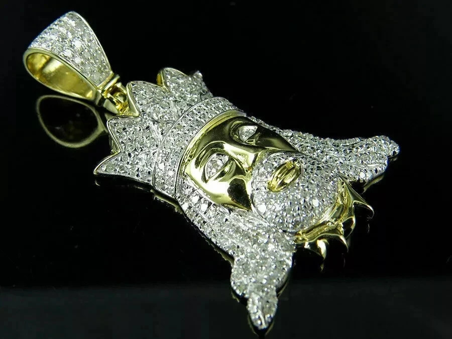 3.00Ct Round Cut Lab Created Diamond Unisex Pendant 14K Yellow Gold Finish