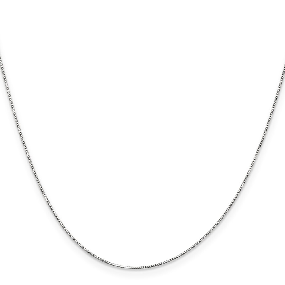 14k White Gold 0.5mm Box Chain Necklace 22″ with Spring Ring Clasp 1.22g