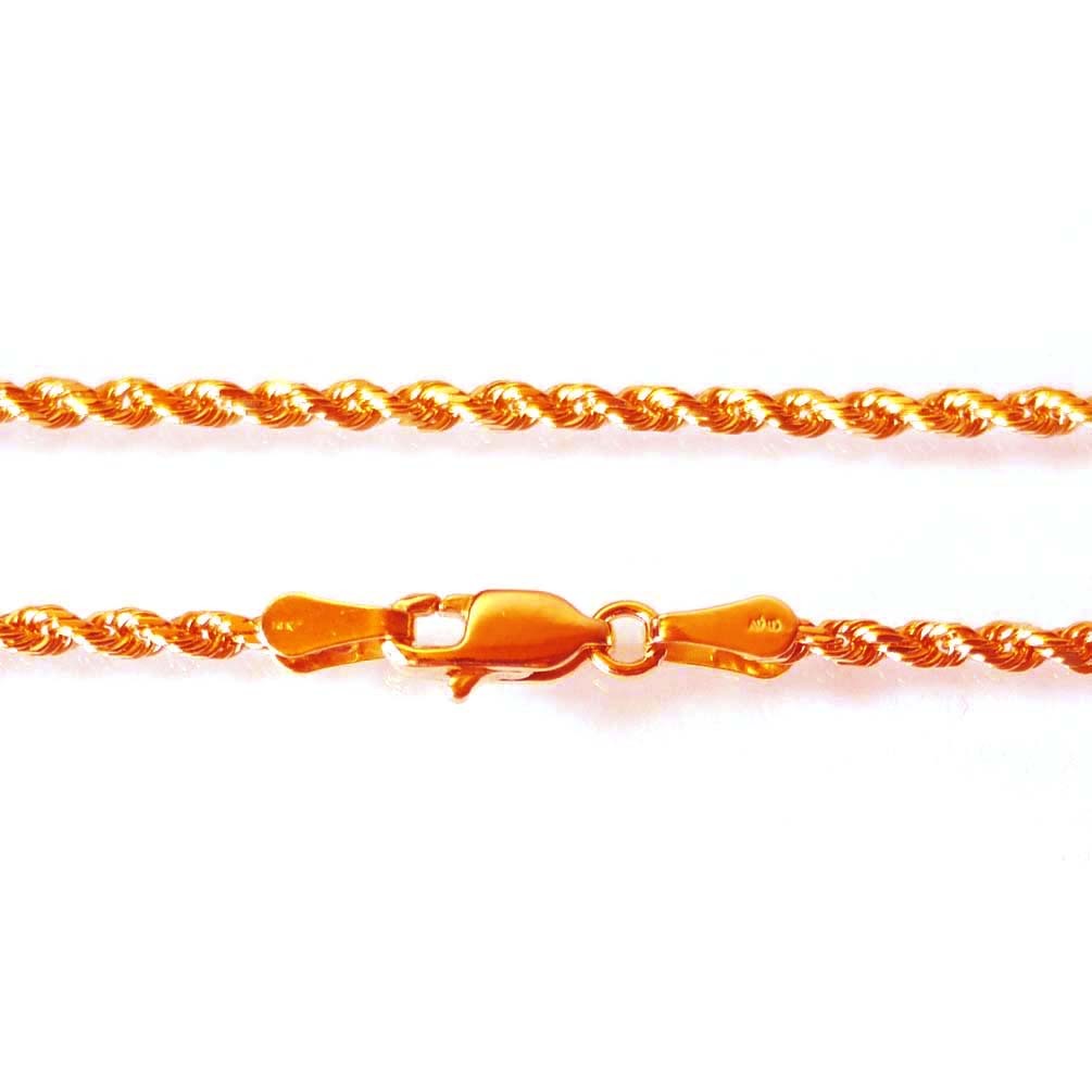 14K Solid Rose Gold Rope Chain 2.8 Grams W: 1.0 mm L: 16 inches (40 CM)-80