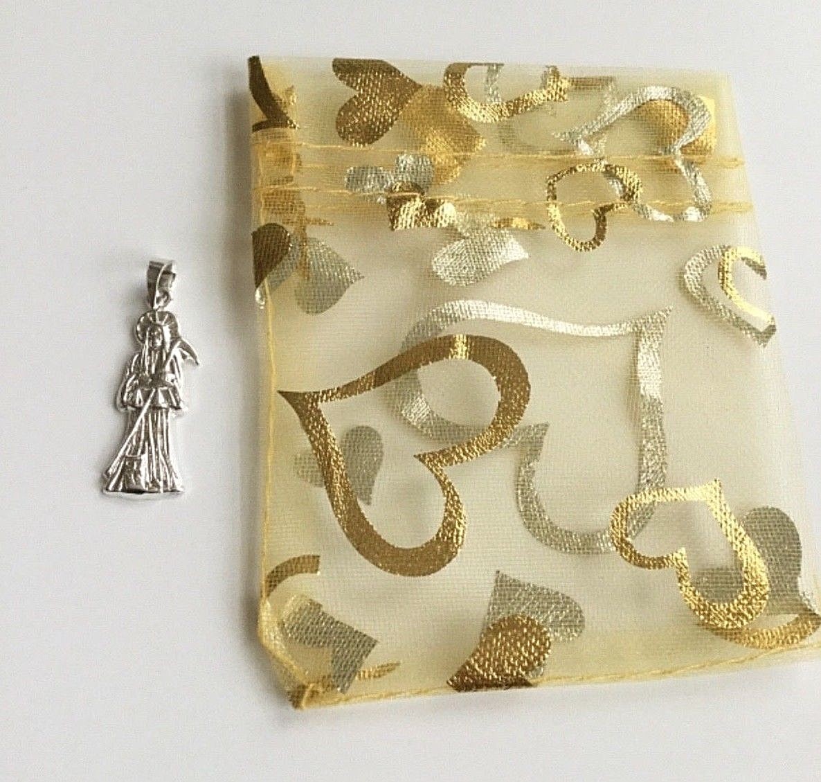 925 PLATA DIJE DE LA SANTA MUERTE /925 SILVER GRIM REAPER PENDANT – 32x10mm