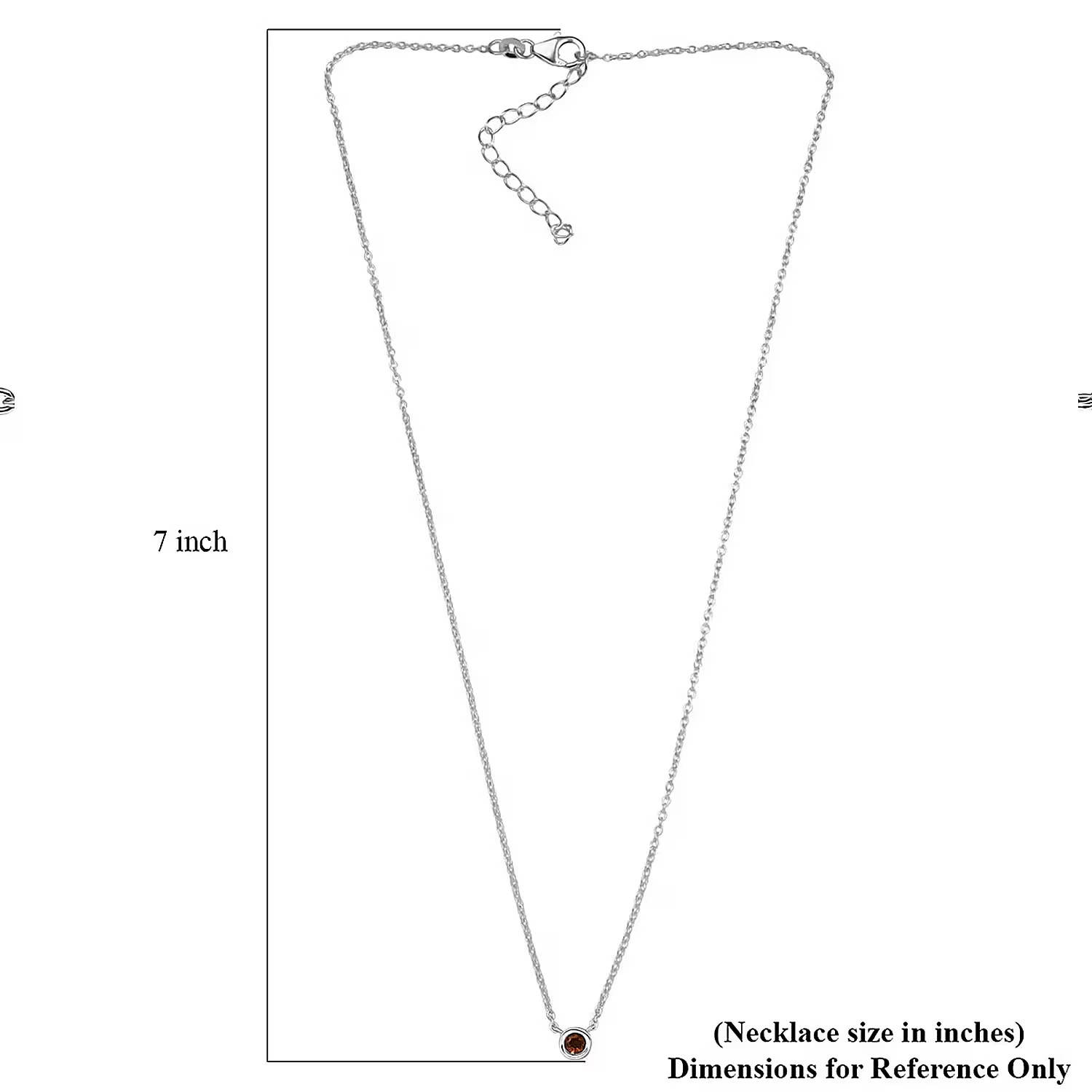 Citrine 0.25 ctw Necklace 18 Inches in Rhodium Plated Sterling Silver Christmas
