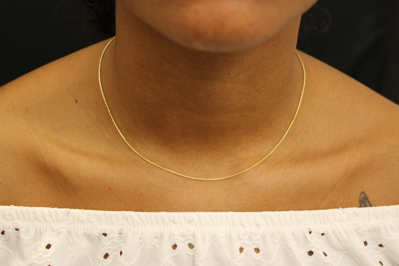 14k Gold 1mm Chain Franco Necklace 16″ – For Unisex Adults – Gift