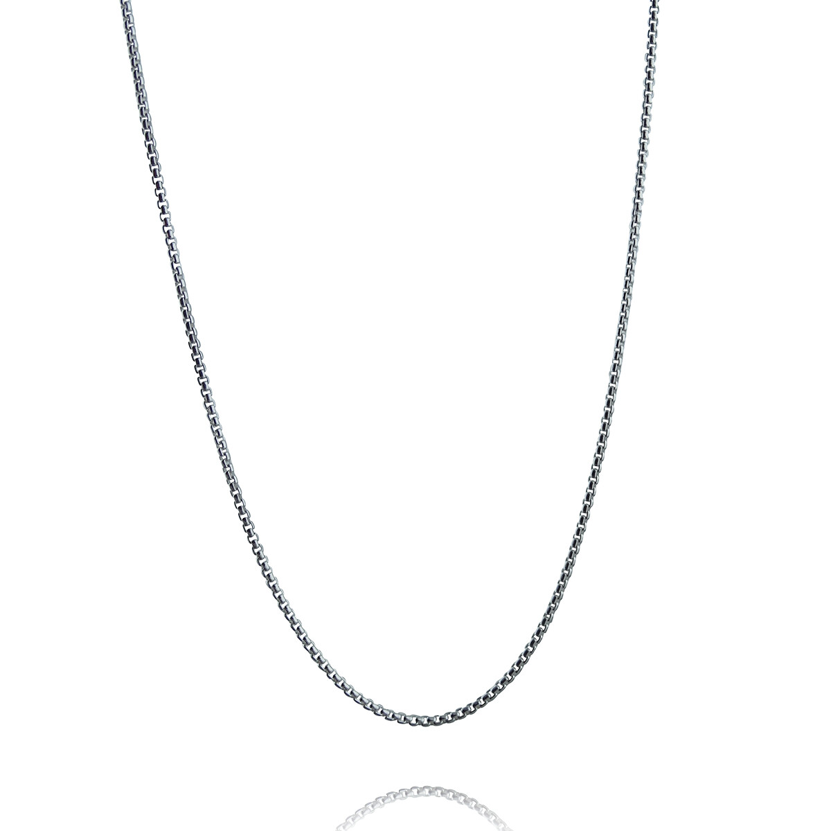 1mm Round Box Chain Necklace – 925 Sterling Silver – 16″ 18″ 20″ 24″ Polished