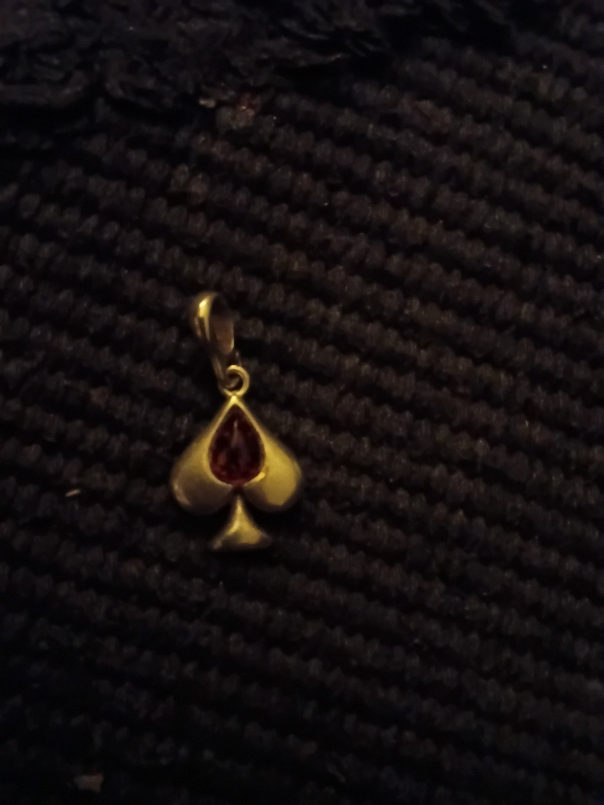 925 Silver & Amber Spade Charm Pendant Necklace