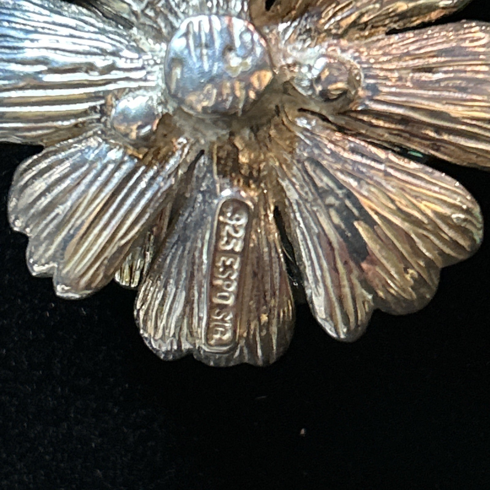 #53 Joseph Esposito Silver 925 Layered Flower Snap Pendant Necklace – 17″