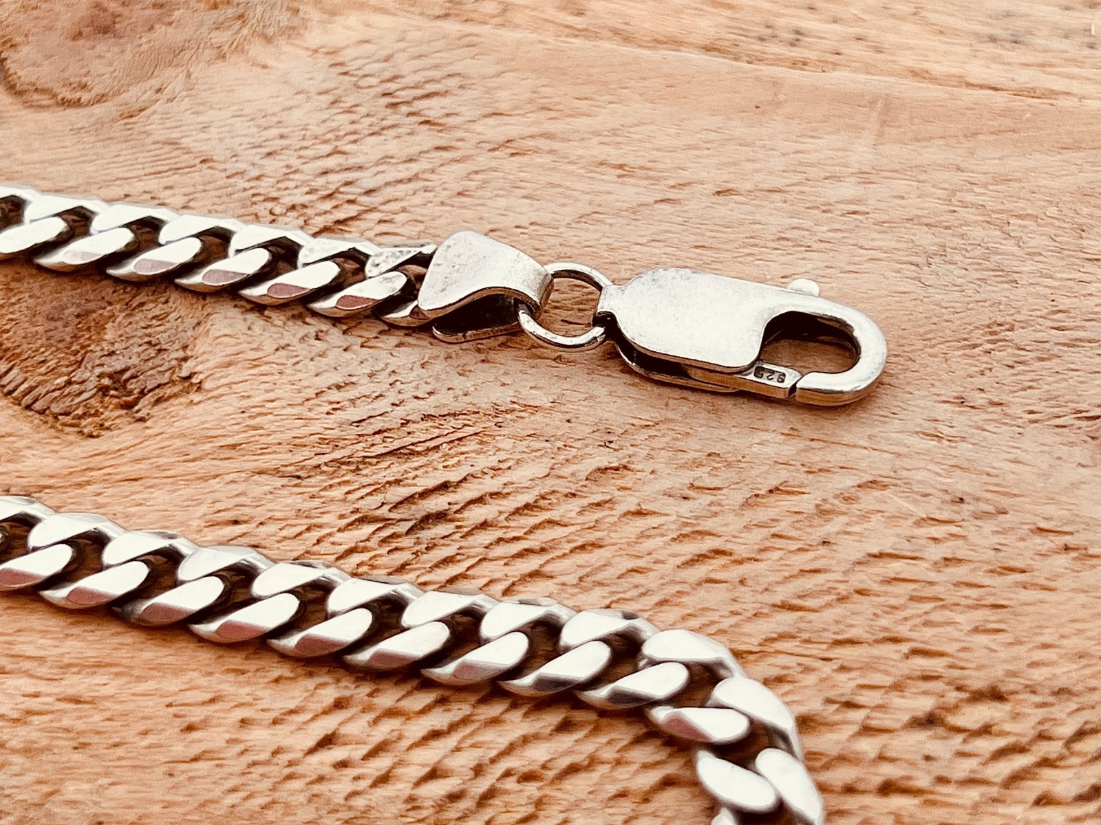 Solid Sterling Silver 18″ Curb Chain Necklace (25 Grams) Excellent Condition 5mm