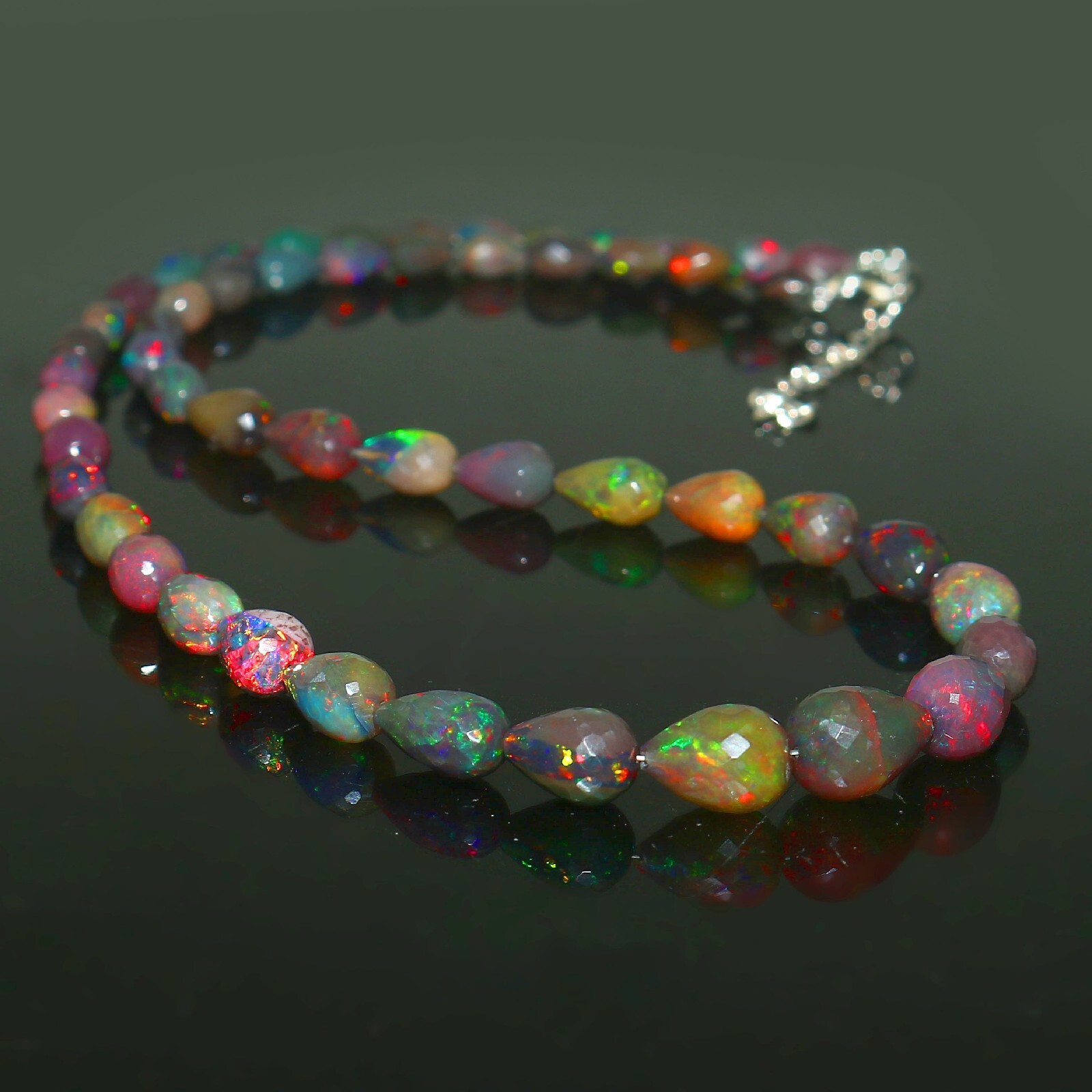 Opal Teardrops, Rainbow Opal, Faceted Opal, Welo Opal, Opal Briolette, Opal