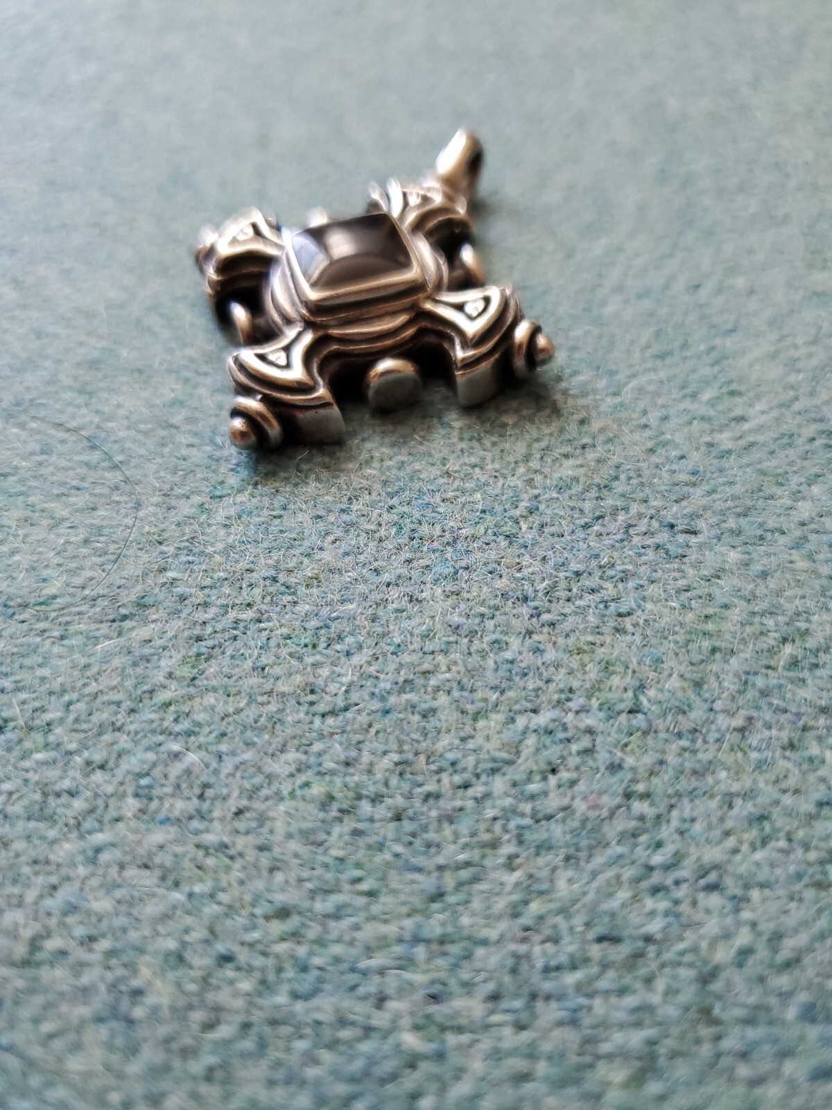 Sterling Silver Four Elements And Directions None Crtistic Cross Black Enameled