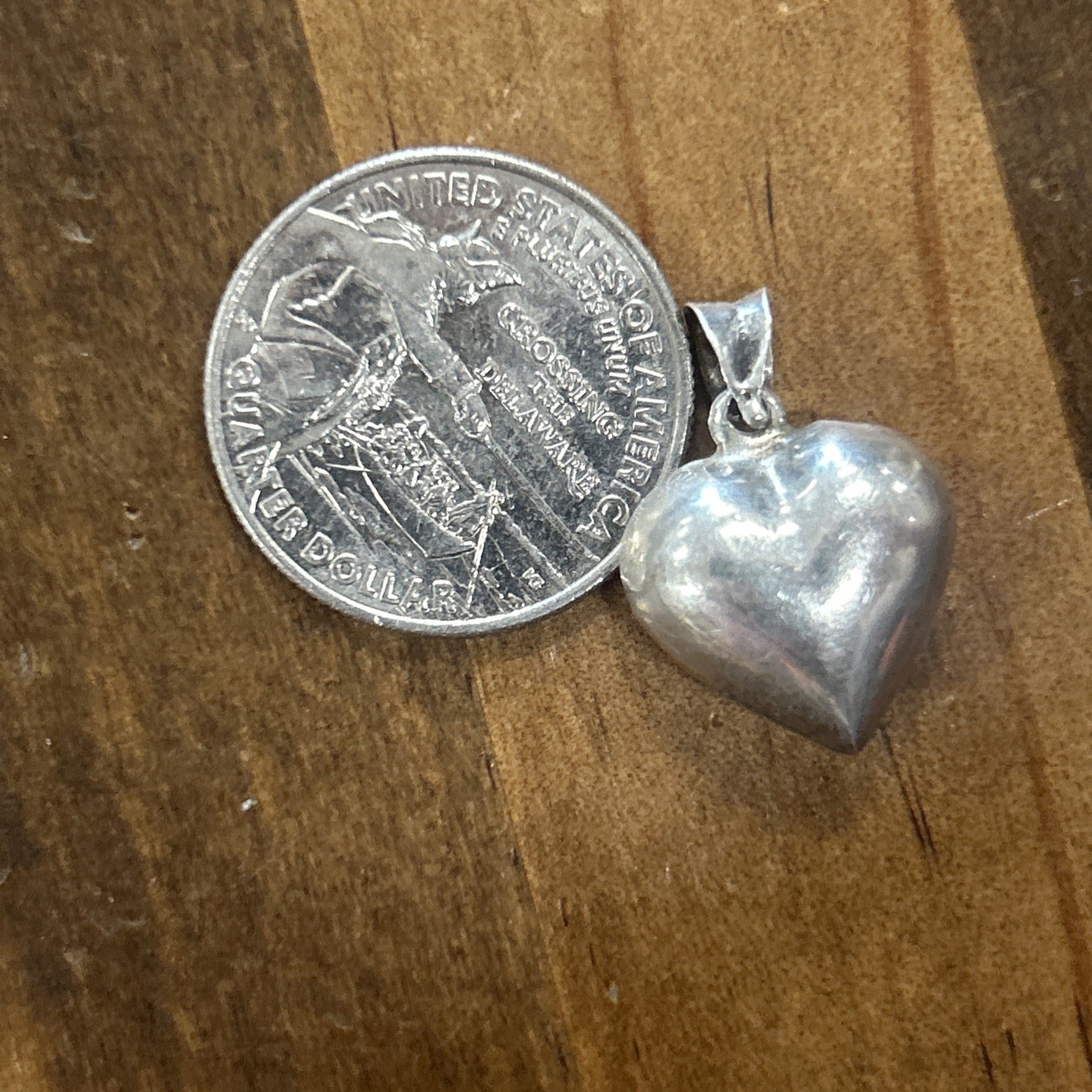 Sterling Silver Puffy Heart Pendant 2 Grams