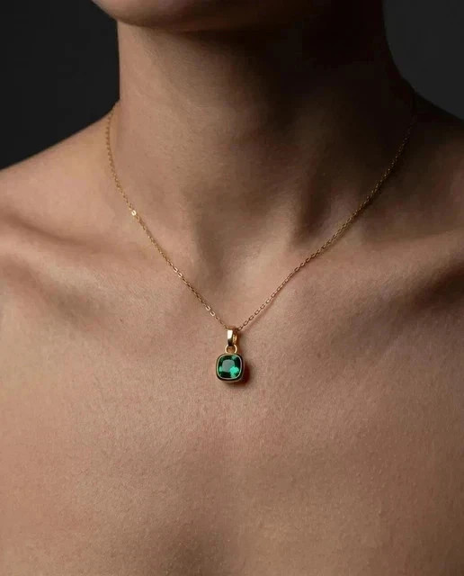 1CT Cushion Cut Lab Created Women’s Fancy Pendant 14K Yellow Gold Plated