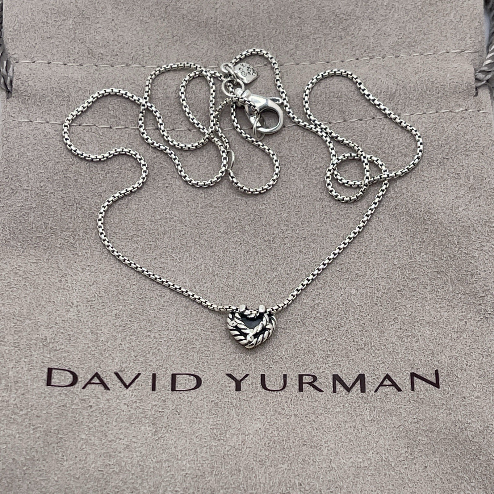 David Yurman Cookie Classic Heart Necklace Sterling Silver With 18K Gold