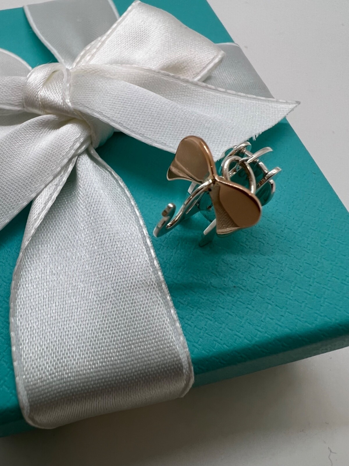 Tiffany & Co. Save the Wild Elephant Charm in Sterl Silver/ 18 K R Gold Italy