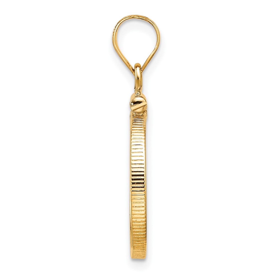 14k Yellow Gold 16.5mm Polished Screw Top Coin Bezel Pendant