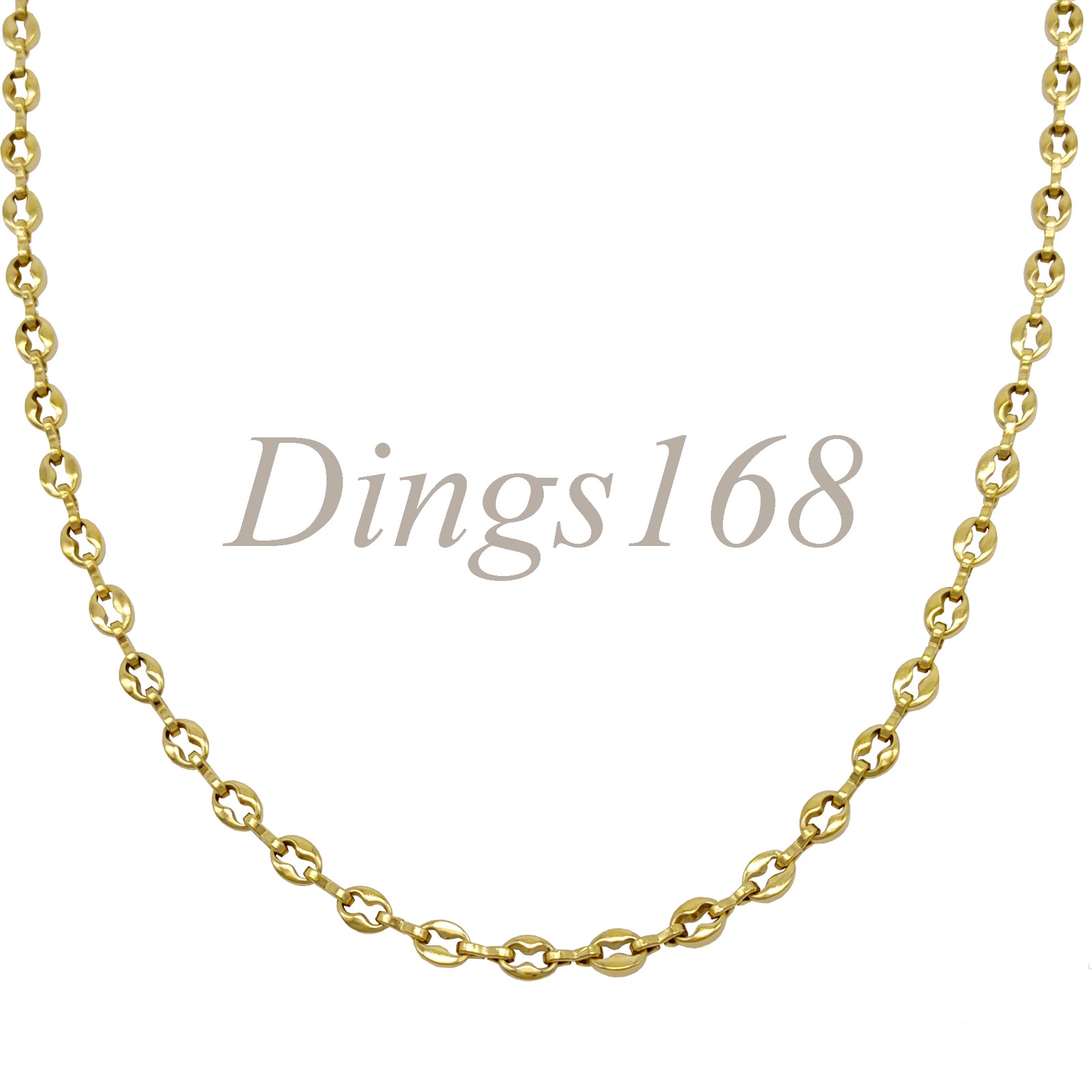 18K Yellow Gold Filled Nickel/Lead-Free 16″/17″ 4.5mm Coffee Bean Chain Necklace