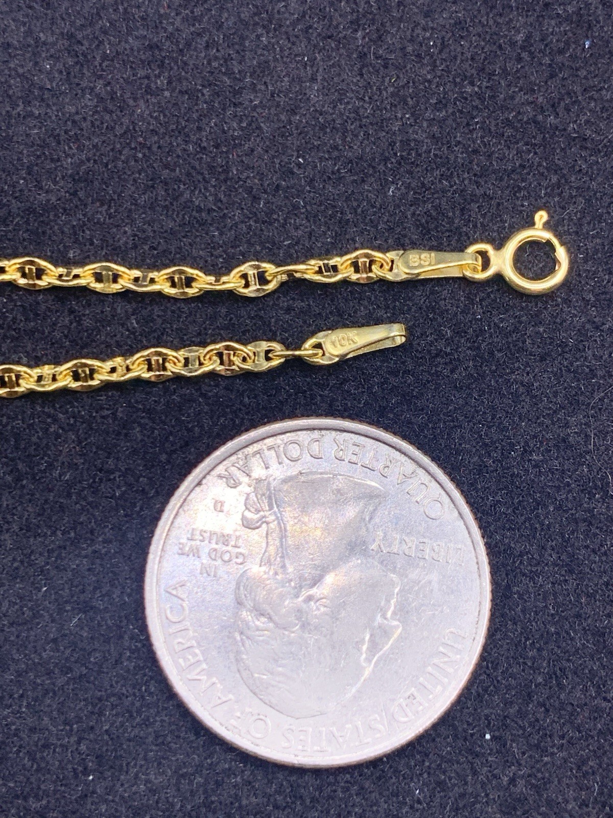 10k Gold Twisted Mariner Bracelet 7” 2.7mm