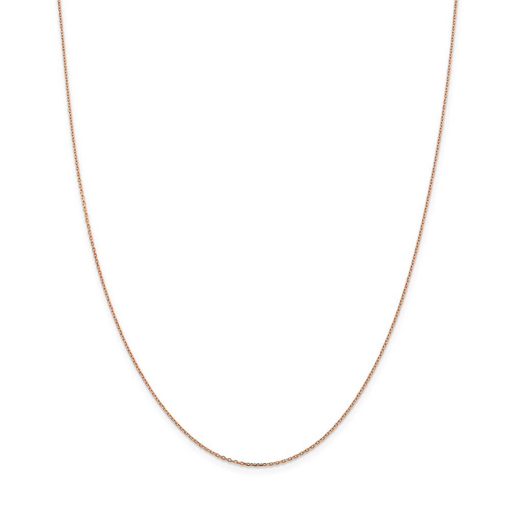 1mm, 14k Rose Gold, Solid Cable Chain Necklace