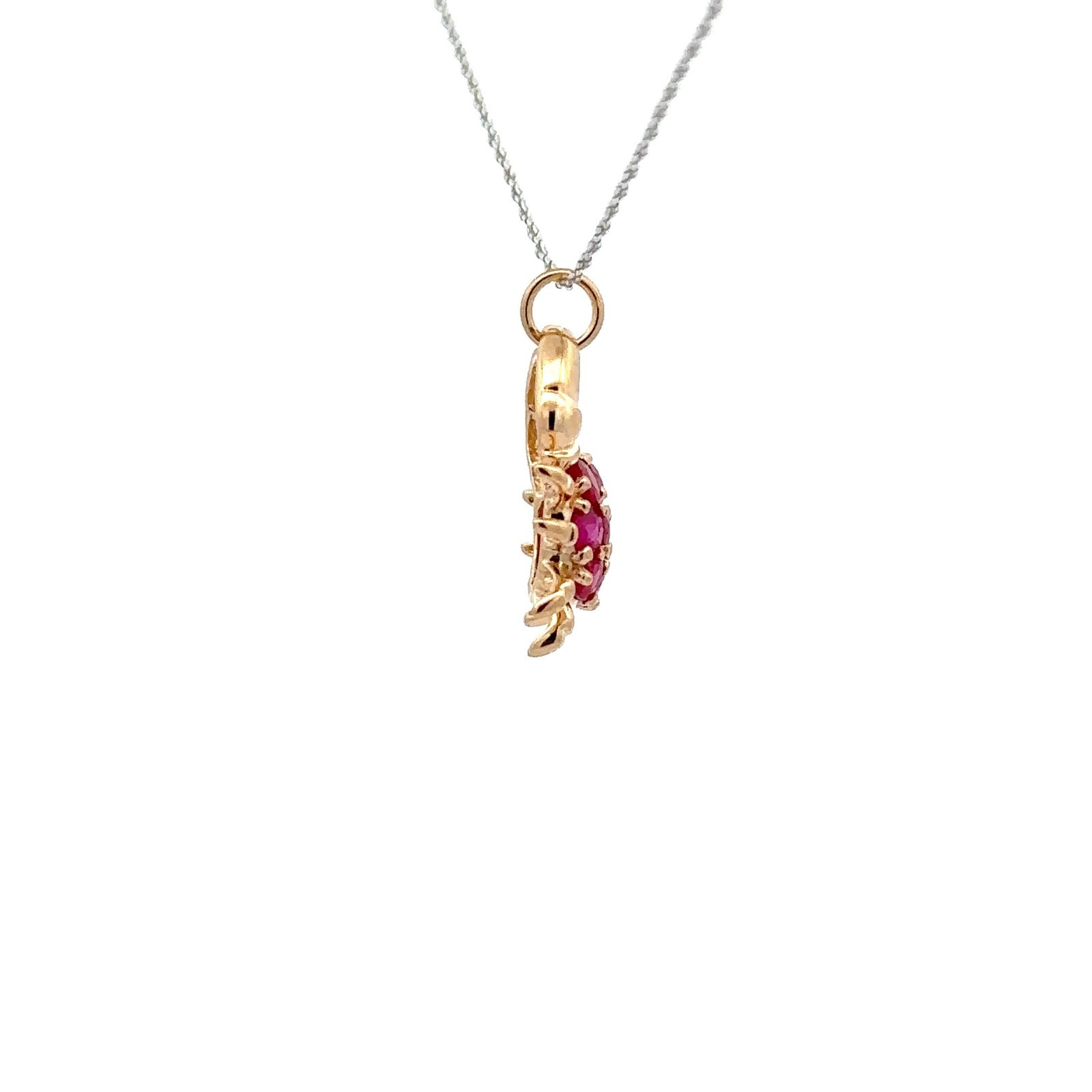 14KT. Yellow Gold Ruby Crab Pendant/Charm (15mm x 16mm)