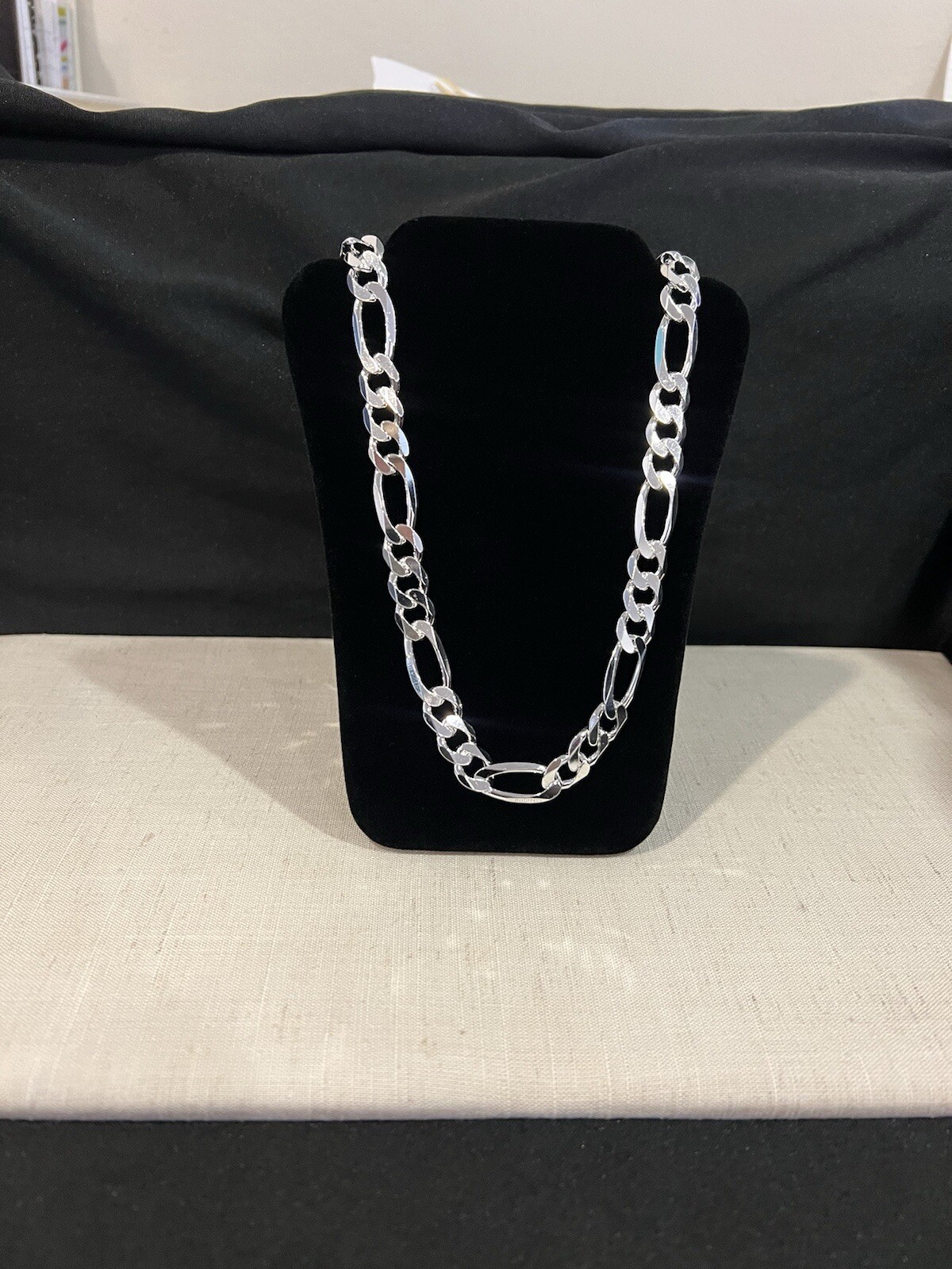 .925 Sterling Silver Men’s Male Hip Hop Thick Figaro Chain Necklace 30″ LONG