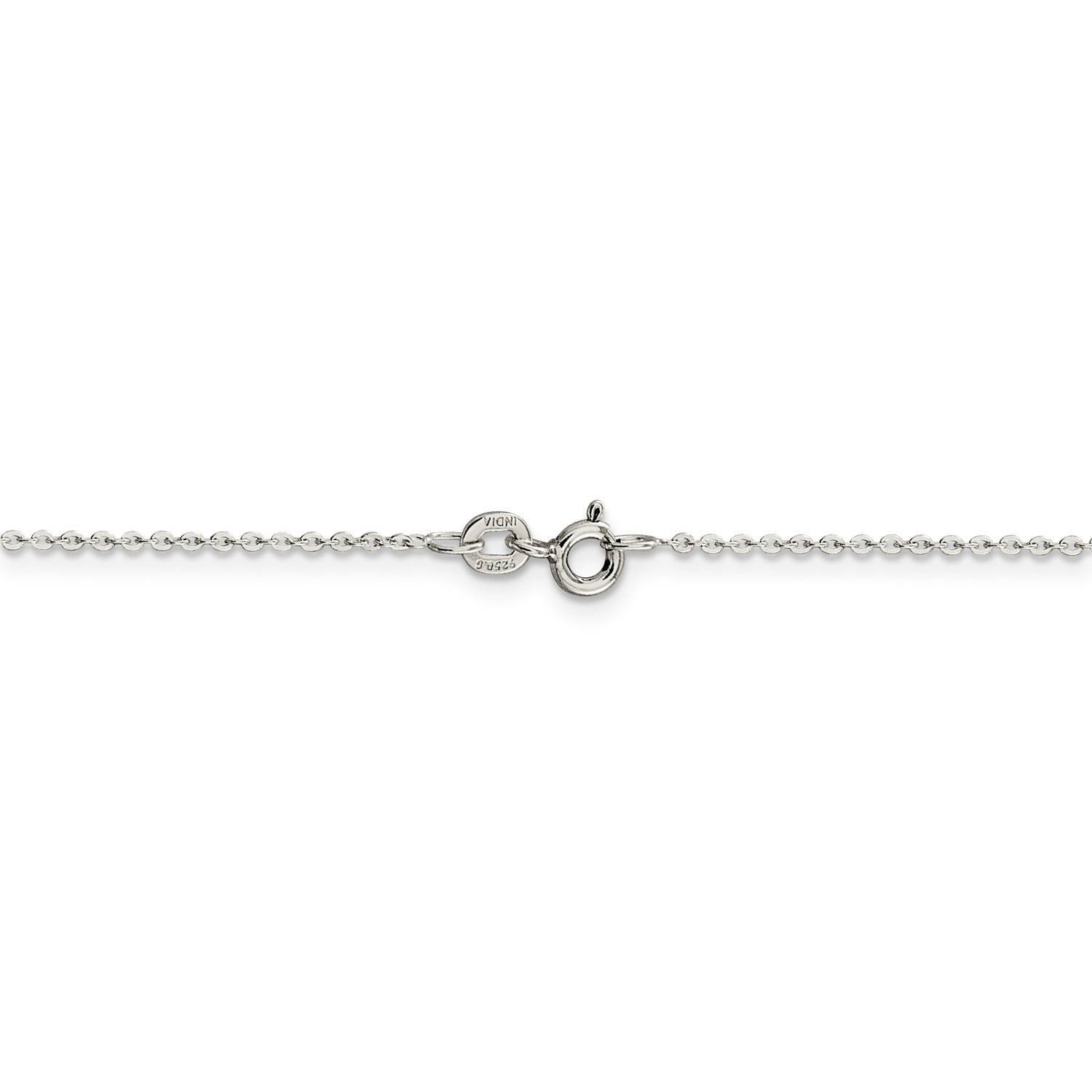 Sterling Silver Solid .90mm Flat Cable Link Chain w/ Spring Ring Clasp 16″ – 24″