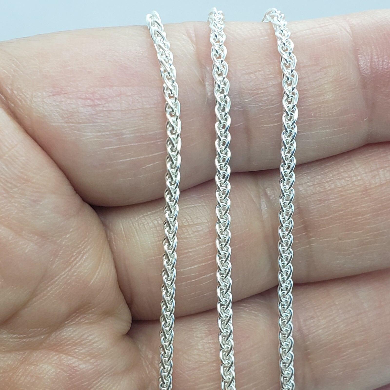 925 Sterling Silver Spiga Wheat Chain Necklace Bracelet Men Women 2mm 7″ to 30″