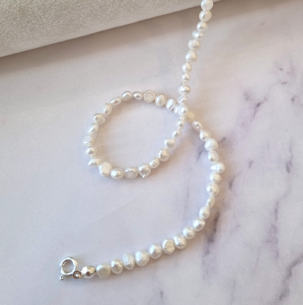 925 Sterling Silver 4mm Natural Freshwater Pearl Choker Necklace Minimalist