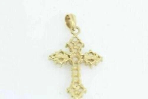 14k Yellow Gold Finish 2.10Ct Round Cut Fire Opal 1.50 Inch Pretty Cross Pendant