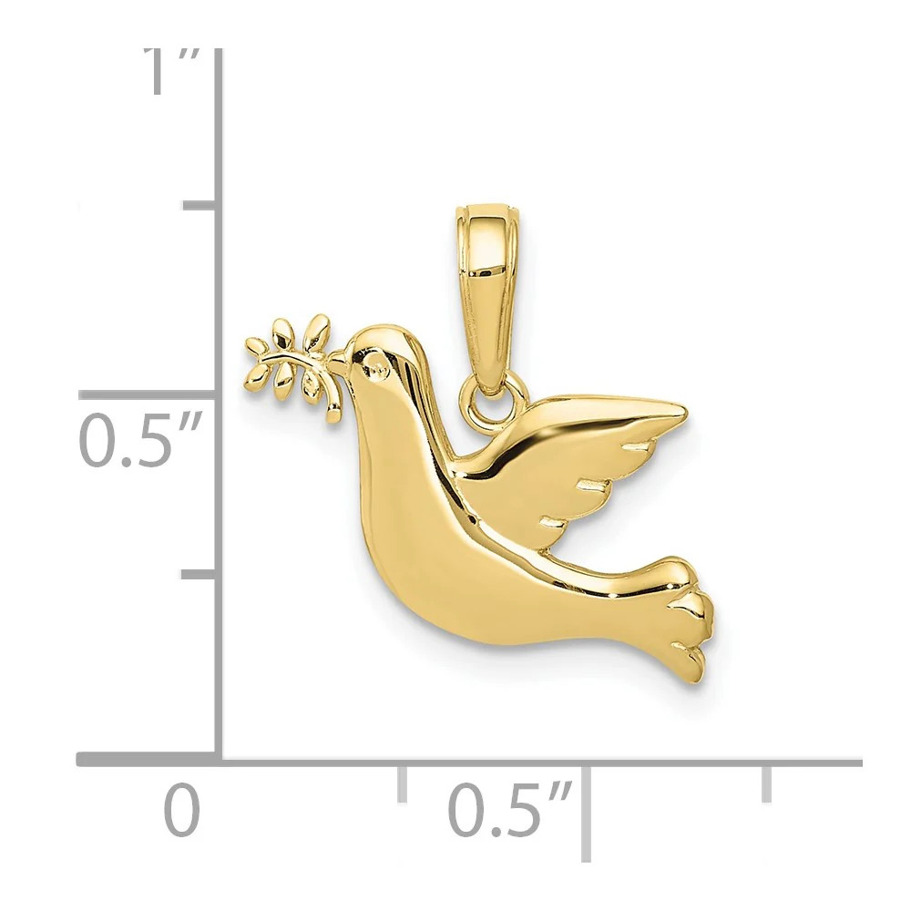 10K / 14K Yellow Gold Polished Dove Charm