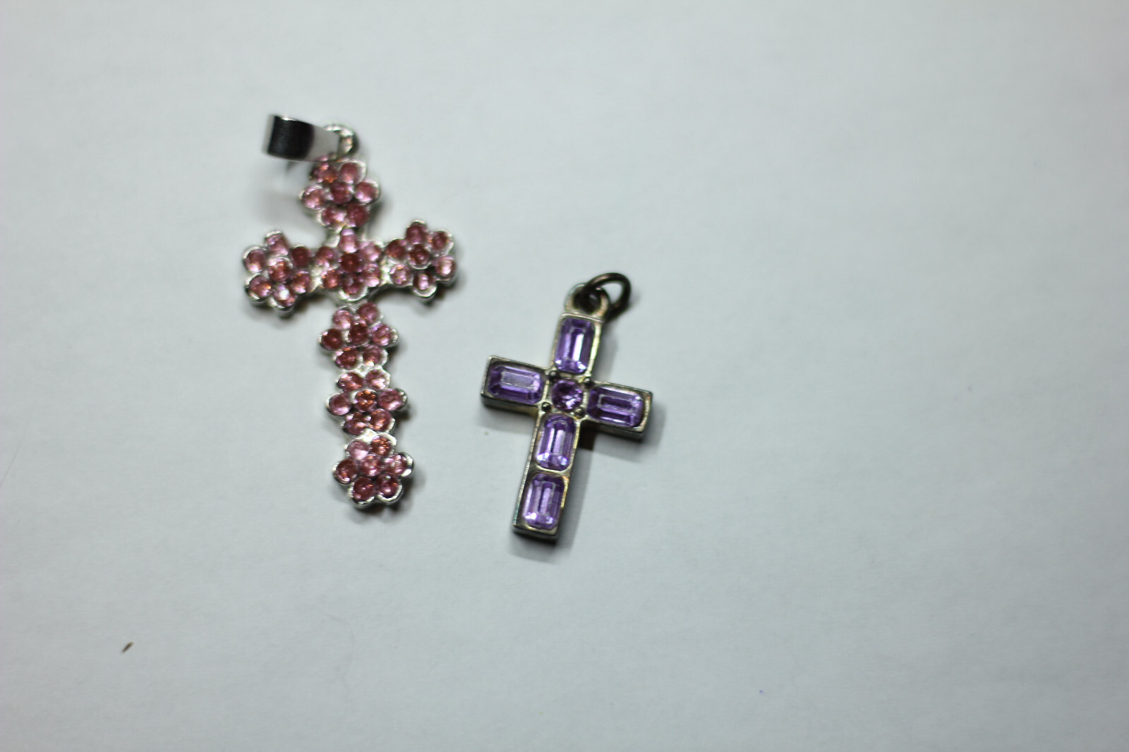 Pink & Purple Cross Pendant 2Pk