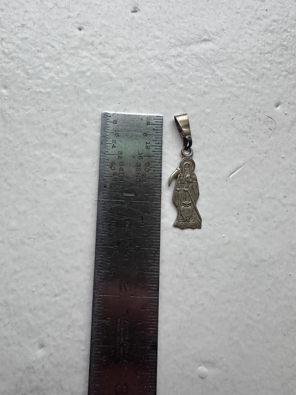 santa muerte reaper pendant sterling silver 925