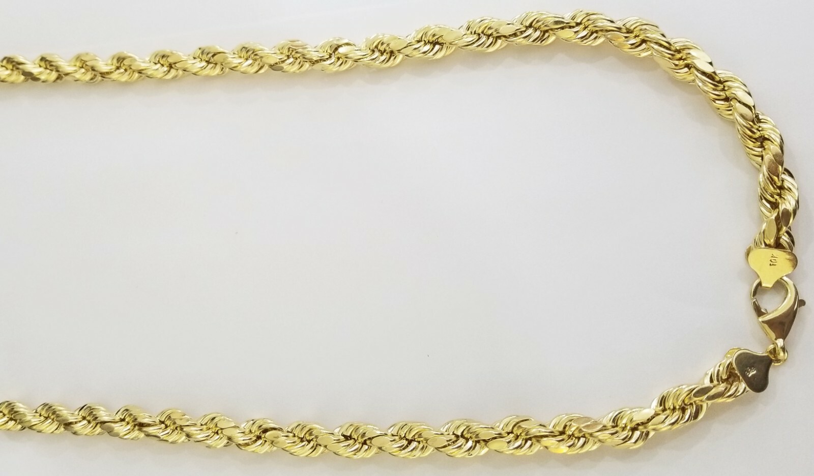 10k REAL Yellow Gold Rope Chain Necklace 10mm 22″ Men Thick Diamond Cut