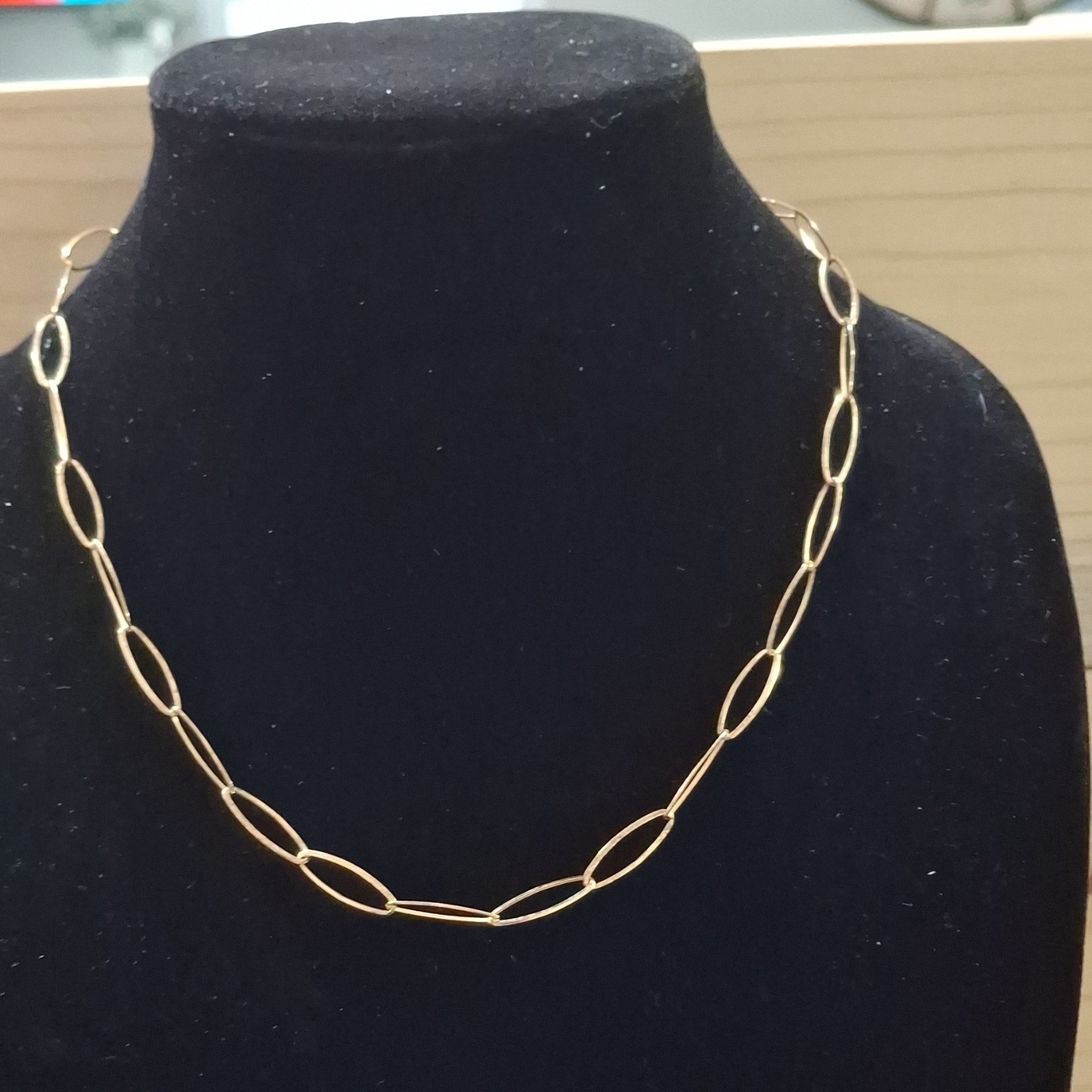 Cable Chain Necklace with Spring Ring Closure Gold Tone Chain Style