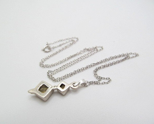 925 Sterling Silver Double Citrine Journey Pendant Oval Link Chain Necklace