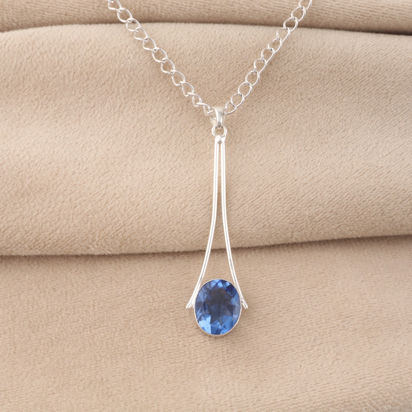 Tanzanite Gemstone 925 Sterling Silver Jewelry Handmade Pendant Birthday Gift