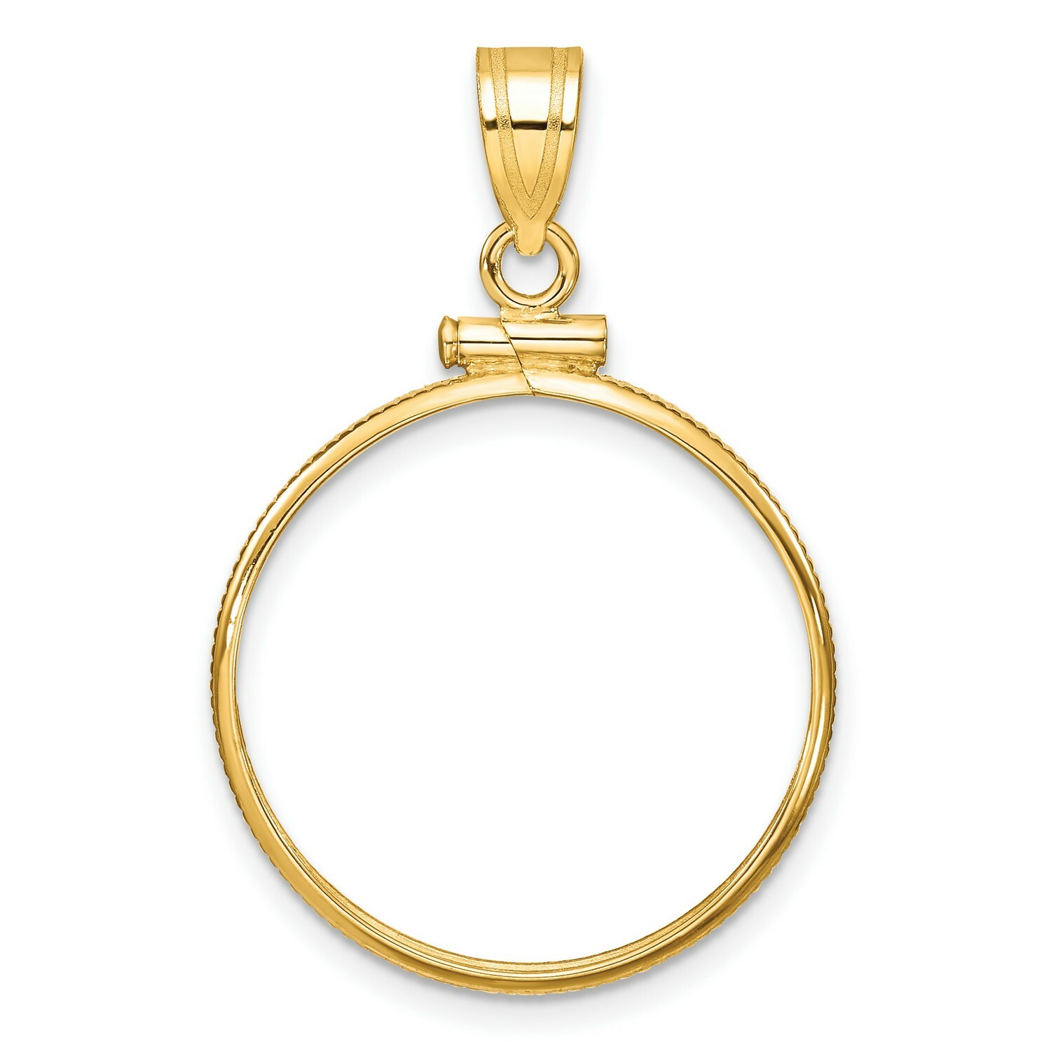 1986-Now $10 1/4 oz American Eagle Screw Top Reeded Border Coin Bezel 14k Gold