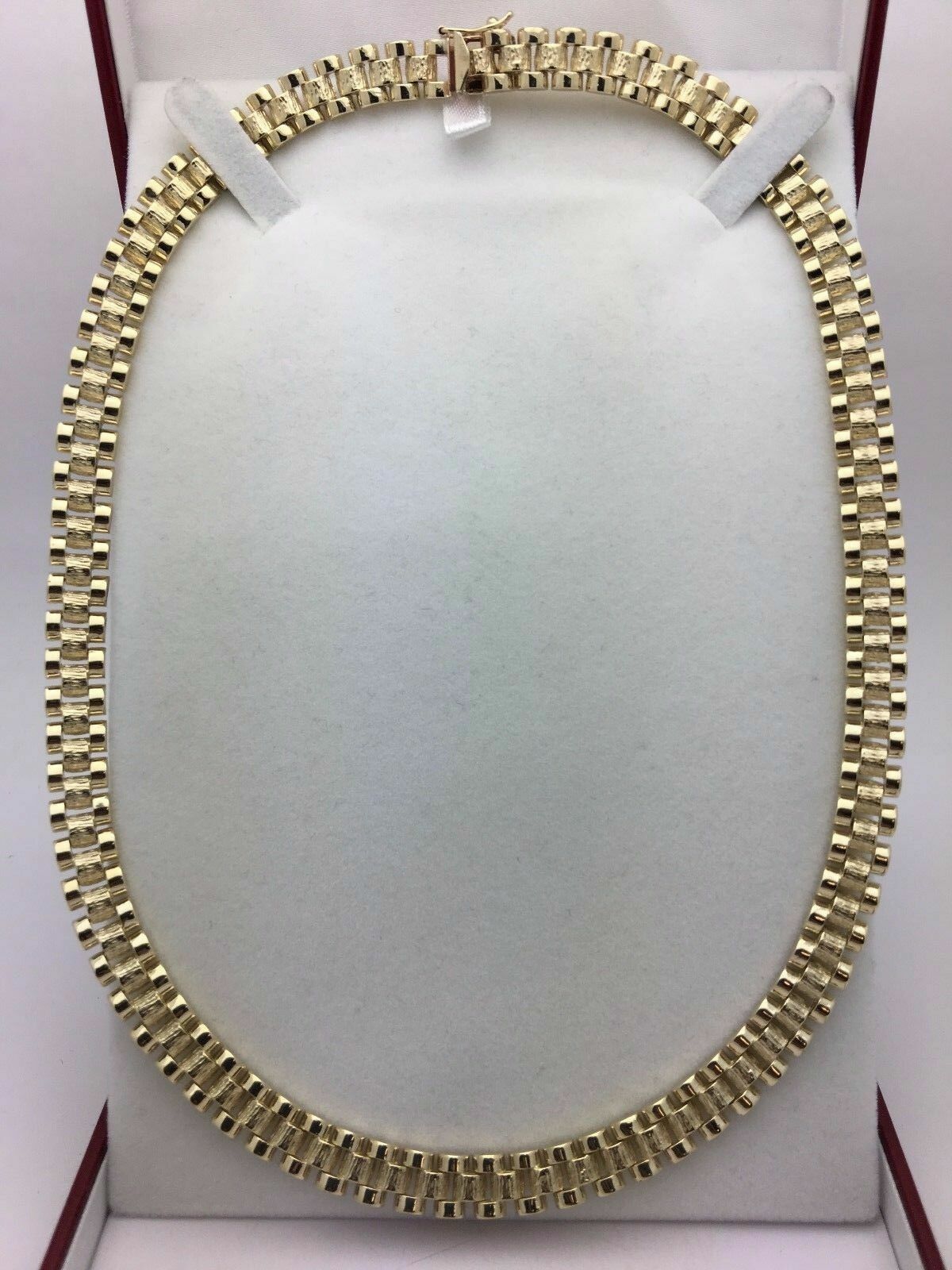 Men’s 10k Yellow Gold Solid 18″ Watch Link Chain Necklace 8.5mm 44.2 grams