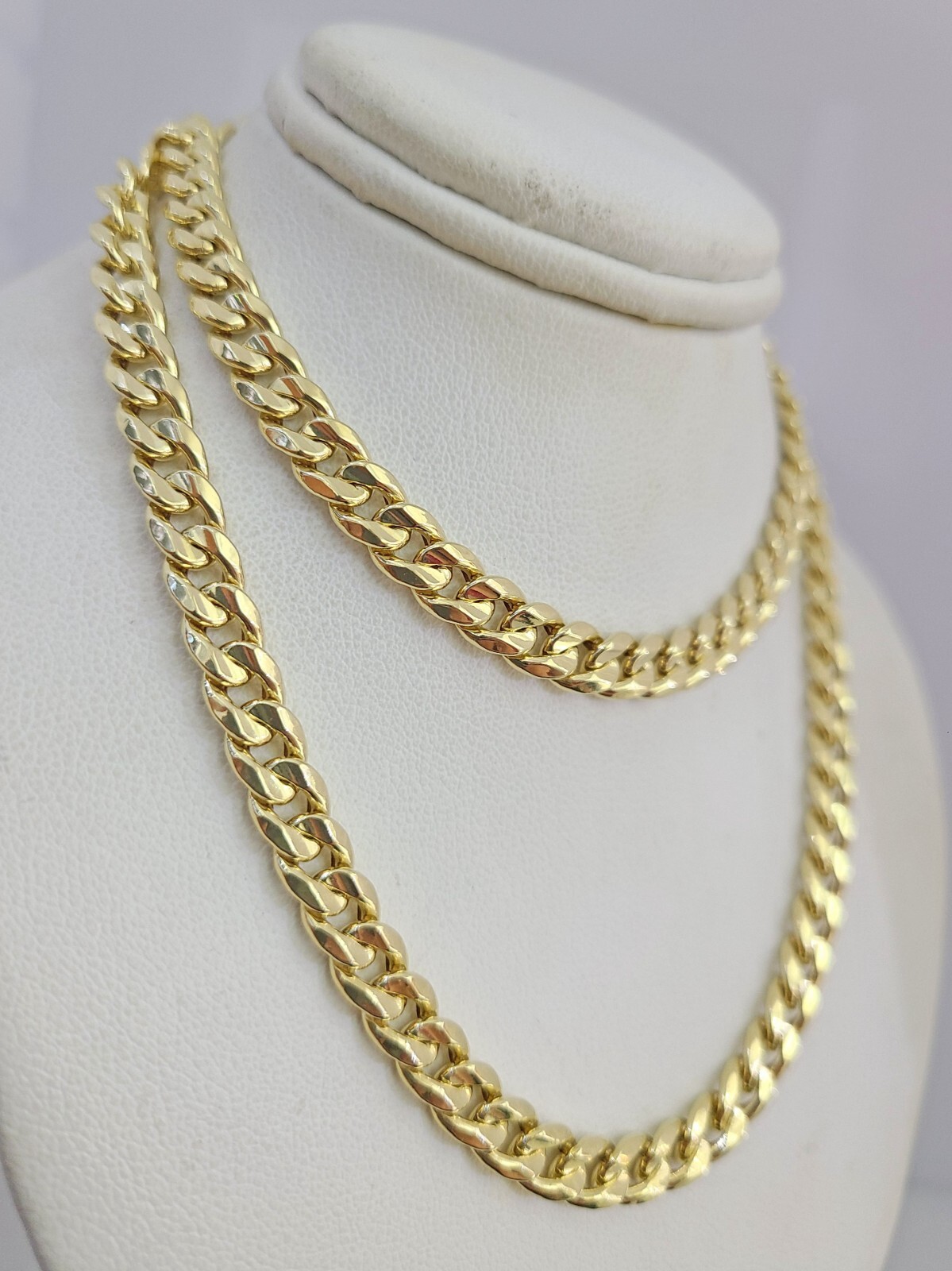 Real 10K Gold HOLLOW Miami Cuban Link Chain Necklace 26 inch 6mm Mens Real