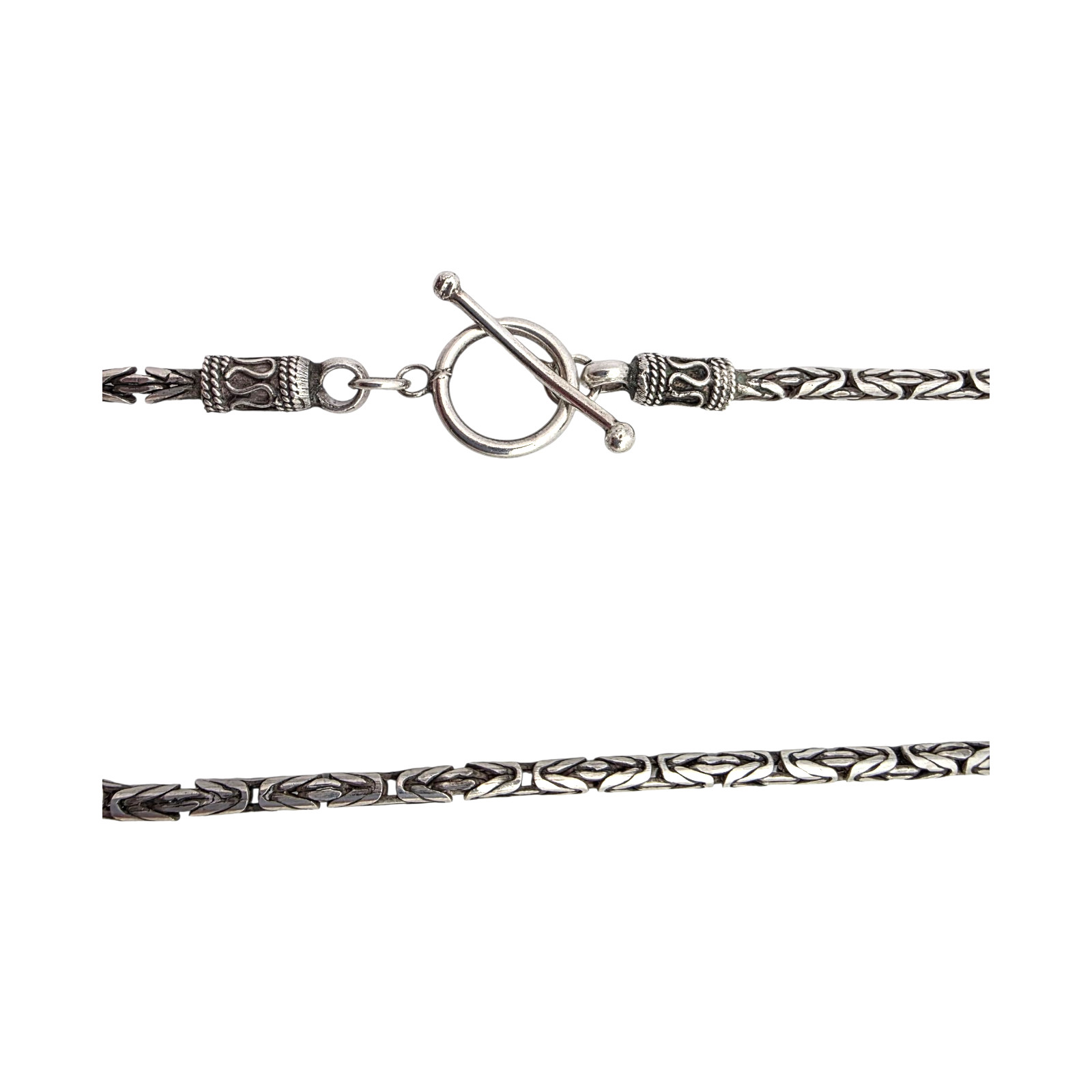 DESIGNER 3 MM STERLING SILVER BALI CHAIN 16″ NECKLACE 23.5GR #5016