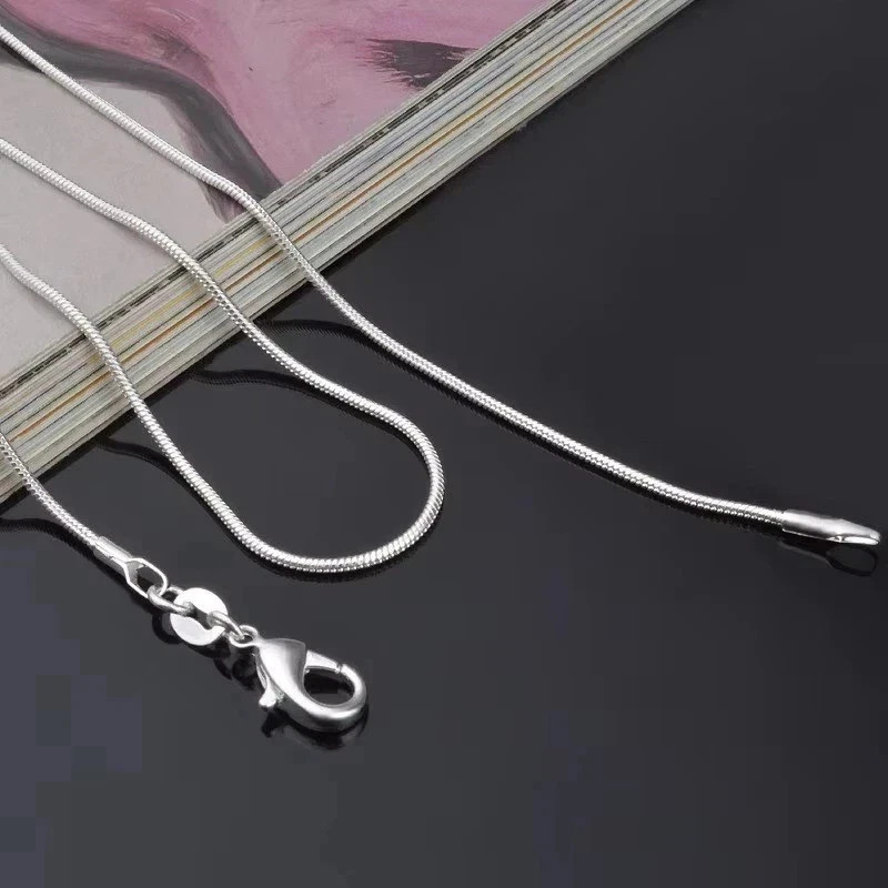 Men&Women’s 925 Sterling Silver Tarnish-Free Italian Snake Chain Necklace