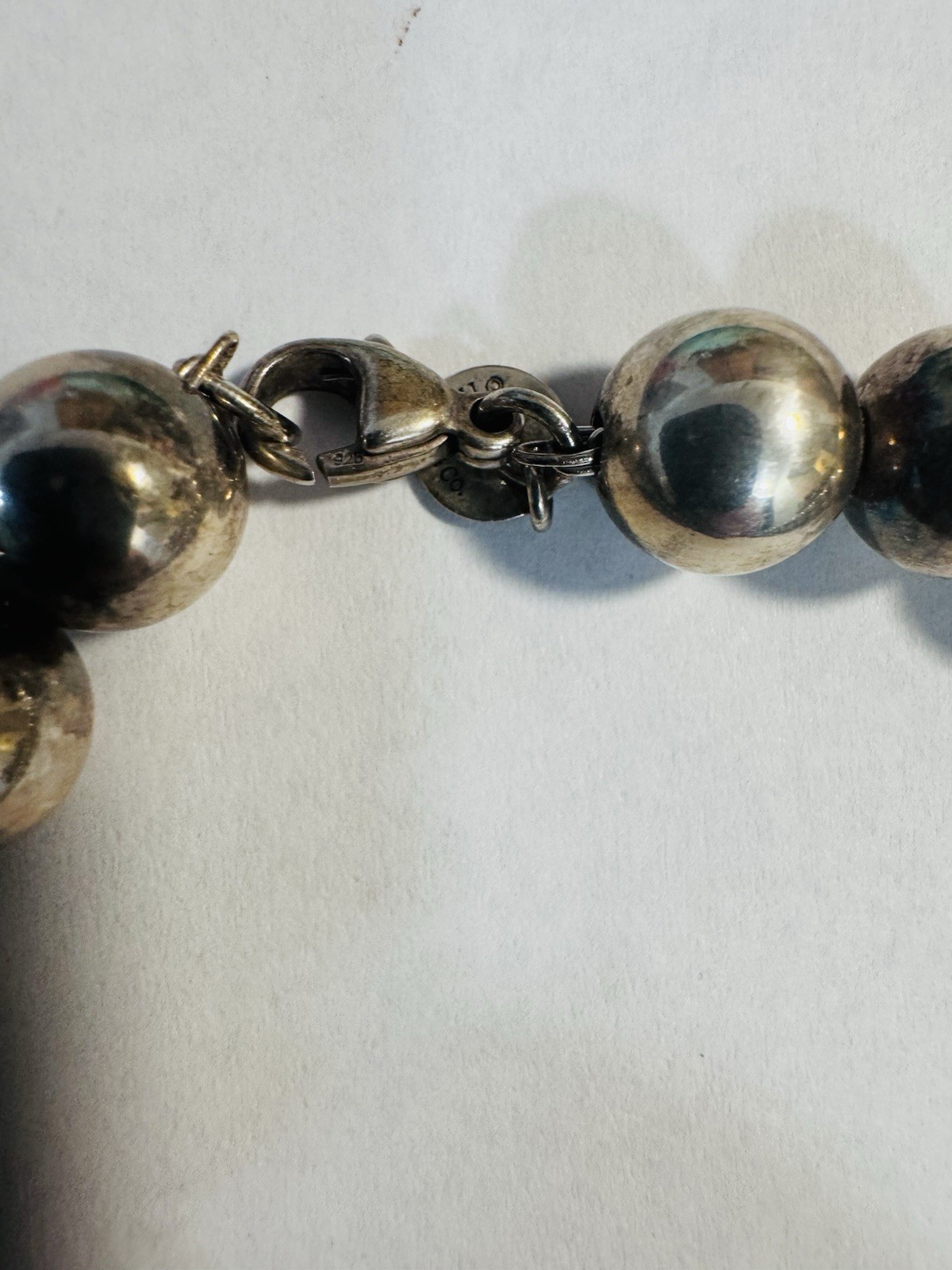 Tiffany & Co. Sterling Silver 925 Beaded Ball Chain Necklace Lobster Clasp