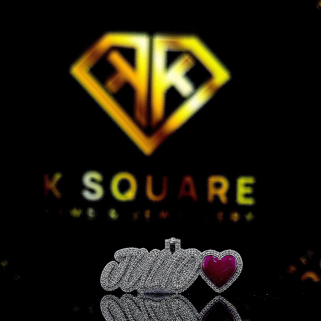 Custom Name Hip Hop Pendant With Pink Heart Lucky Name 925 Sterling Silver
