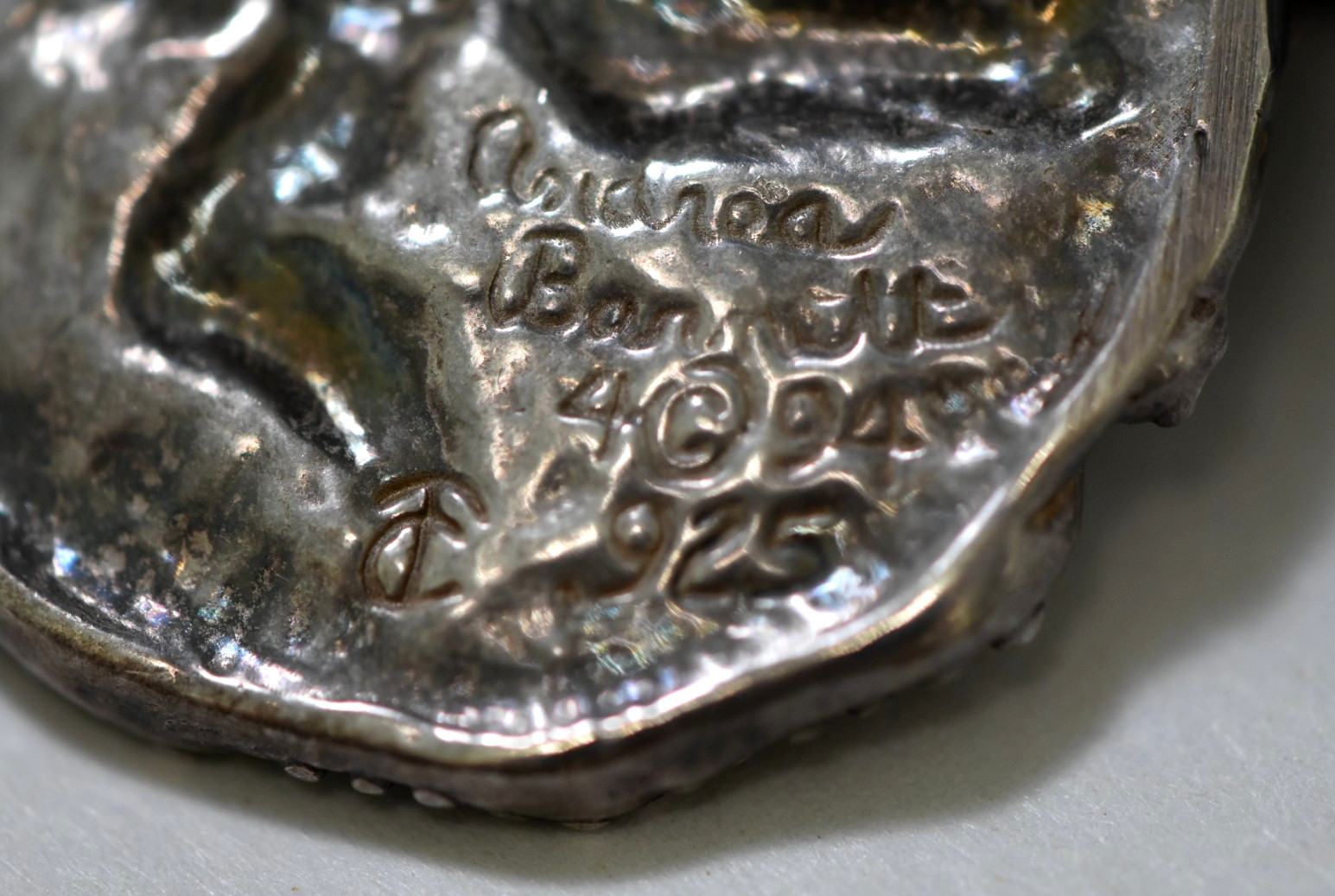 VTG 1990s Andrea Barnett Sterling Silver 925 Angel & Stars Pendant 21.6g Signed